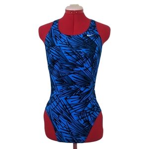 EUC NIKE Swimsuit Fastback Blue One Piece